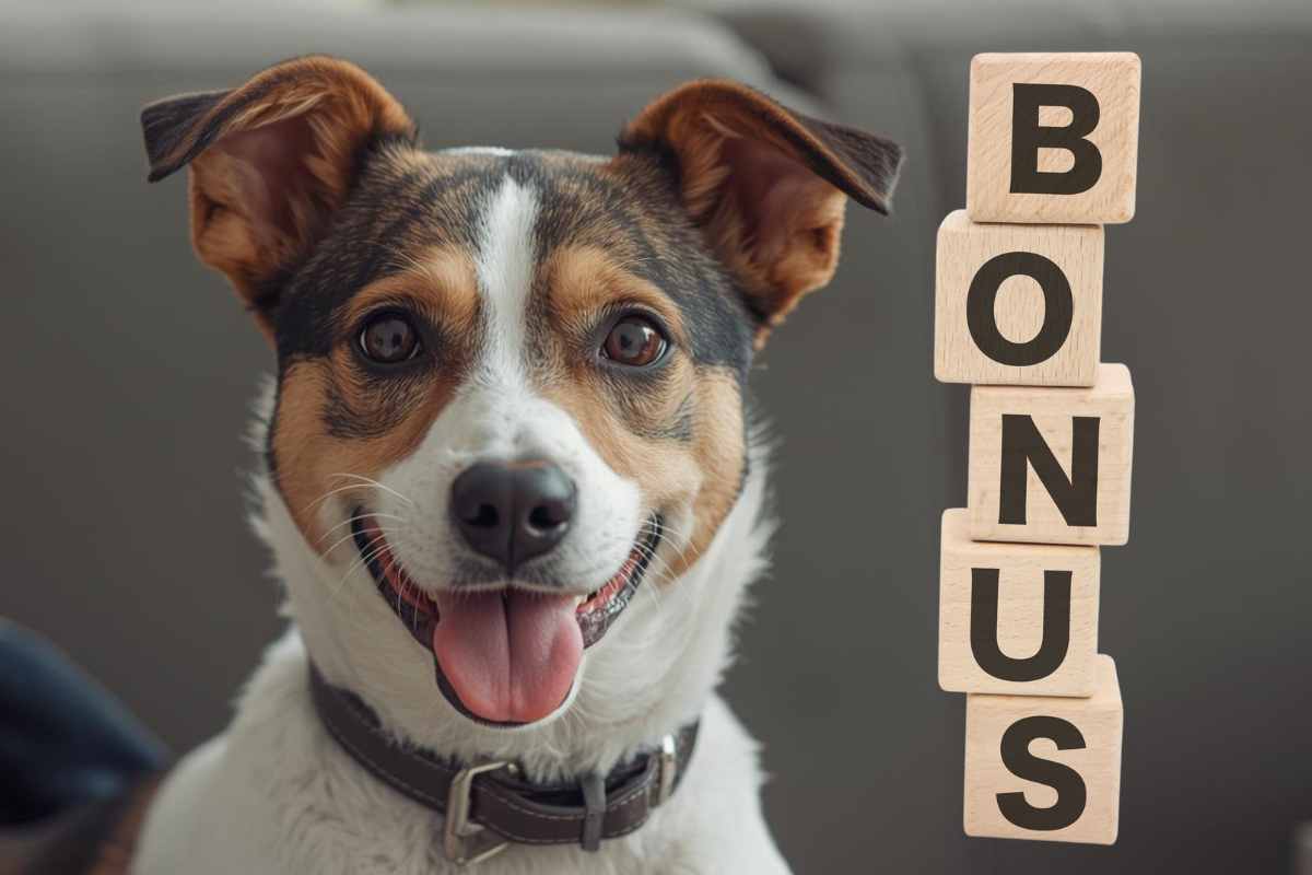 cane e la scritta bonus