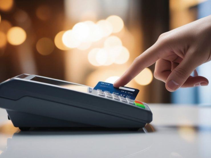 persona che paga con bancomat