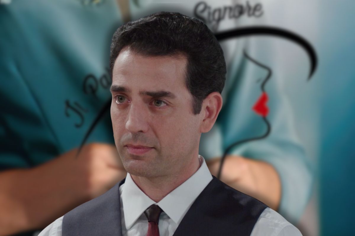 logo il paradiso delle signore e gianlorenzo botteri in primo piano