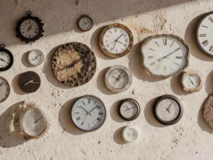 orologi vintage appesi ad una parete